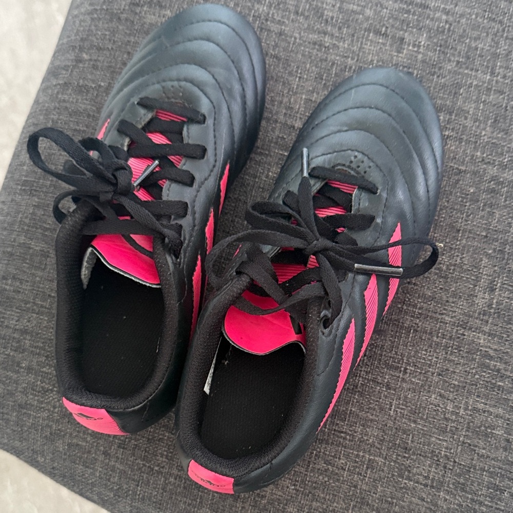 adidas Black and Hot Pink Soccer Cleats